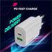 Canyon OnCharge 200, univerzálna nabíjačka do steny, 1x USB-C + 1x USB-A, PD 20W, biela CNE-CHA200-21