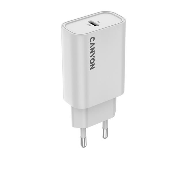 Canyon OnCharge 30CL, univerzálna cestovná nabíjačka do steny 1x USB-C, 30W PD, biela CNE-CHA30CLW