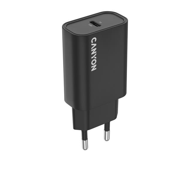 Canyon OnCharge 30CL, univerzálna cestovná nabíjačka do steny 1x USB-C, 30W PD, čierna CNE-CHA30CLB