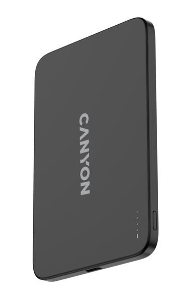 Canyon OnCharge 503, Powerbank, 3 000 mAh, in: USB-C 10W, out: USB-C 10W + Wireless 7.5W, ultratenká, hliní CNS-CPB503DG