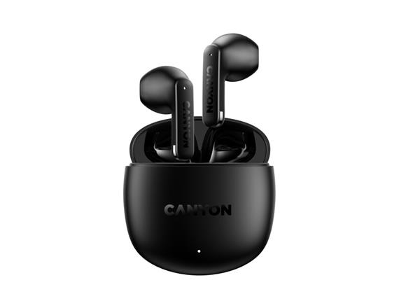 Canyon OnGo 13, TWS BT 5.4 slúchadlá do uší, USB-C nabíjanie, nabíjacia stanica, kompaktné, nízka hmotnosť, č CNS-TWS13B