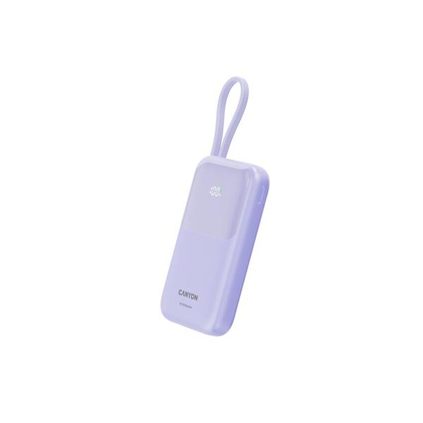 Canyon OnPower 101, Powerbank, 10.000 mAh, dig. disp., in: USB-C, out: USB-A, QC 3.0/USB-C, PD 22,5W, integ CNS-CPB101PU