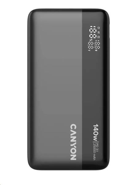 Canyon OnPower 240, Powerbank, 25.000 mAh, 140W ultra rýchla, displej, in: USB-C, out: USB-A, QC3.0/USB-C, PD CNS-CPB240