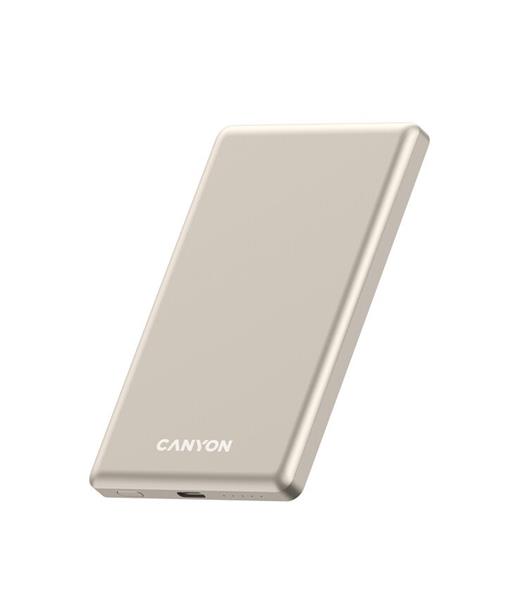 Canyon OnPower 505, Powerbank, 5.000 mAh, in: USB-C, out: USB-C PD 20W + Wireless Magnet 15W, ultratenká, b CNS-CPB505BE