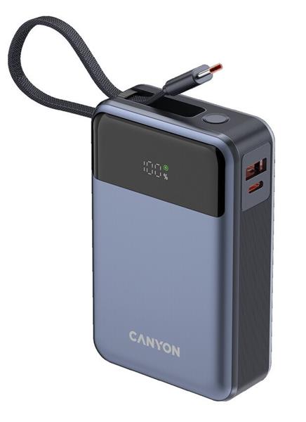 Canyon OnPower 600, Powerbank, 20.000 mAh, displej, in: USB-C, out: USB-C, PD 65W/ USB-A, QC3 22,5W, integ CNS-CPB600DG