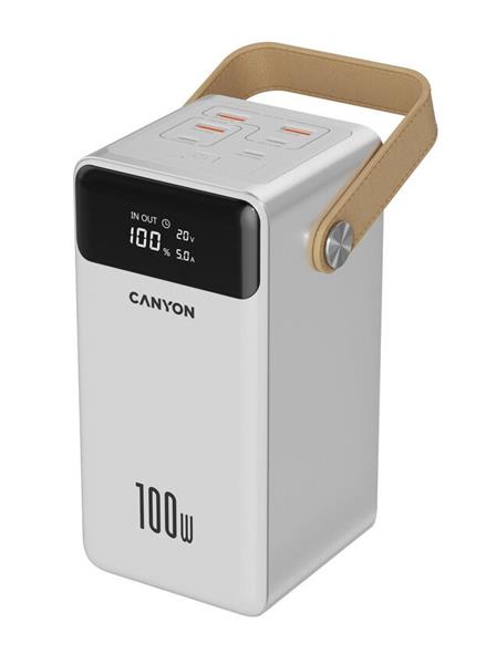 Canyon OnPower 610, Powerbank, 60.000 mAh, displej, in: USB-C, out: 3x USB-C, PD 100W, 3x USB-A, QC 3.0, bi CNS-CPB610W