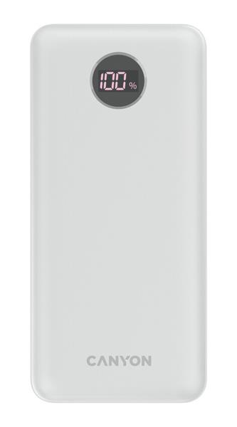 Canyon PB-2002, Powerbank, Li-Pol, 20.000 mAh, Digitálny displej, Vstup: 1x USB-C, Výstup: 1x USB-C a 2x US CNE-CPB2002W