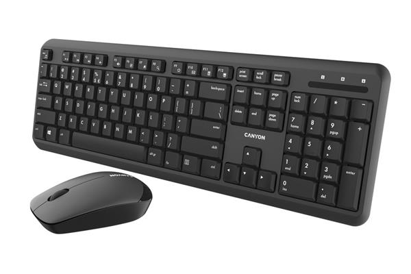 Canyon SET-W20, Wireless bezdrôtové combo - multimed. klávesnica, SK/CZ + opt. myš 800/1200/1600 dpi, či CNS-HSETW02-CS