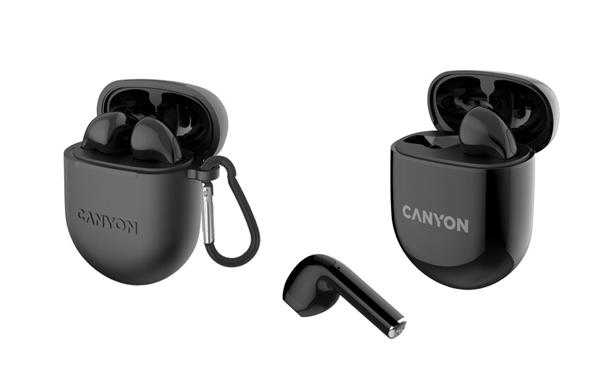 Canyon TWS-6, True Wireless Bluetooth slúchadlá do uší, nabíjacia stanica v kazete, čierne CNS-TWS6B