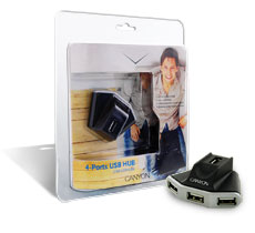 Canyon USB 2.0 HUB 4-portový externý, externé napájanie CNR-USBHUB6