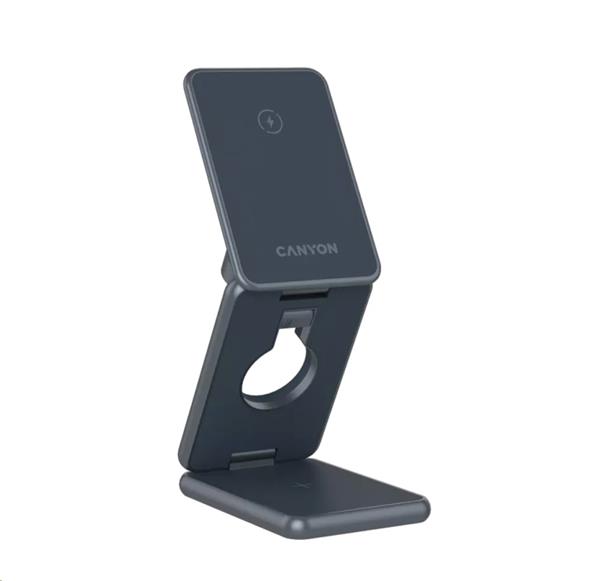 Canyon WCS-309, 3v1, bezdrôtová Qi nabíjacia stanica pre 3 zariadenia simultánne, CNS-WCS309M