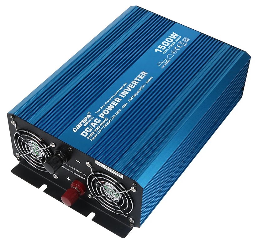 Carspa P1500UR-122, měnič napětí, 12V/230V 1500W, čistá sinusovka, USB
