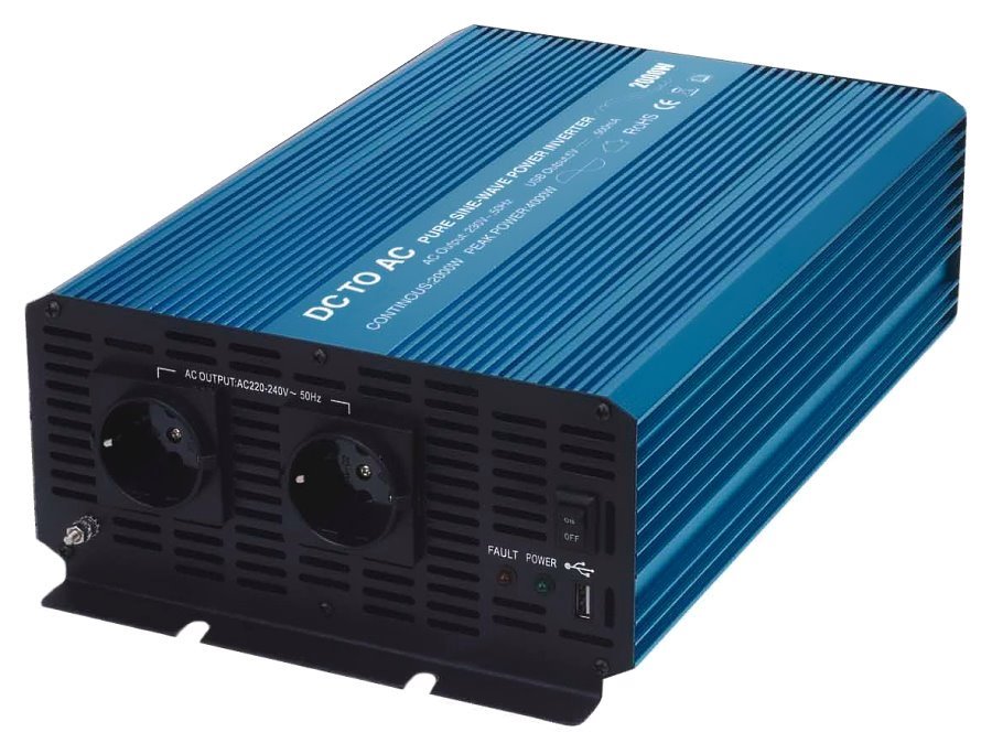 Carspa P2000UR-122 měnič 12V/230V 2000W, čistá sinus, USB