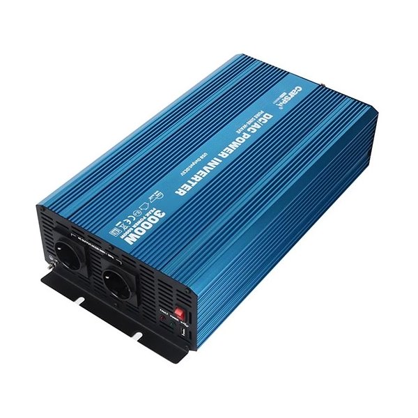 Carspa P3000UR-242, měnič napětí, 24V/230V 3000W, čistá sinusovka, USB