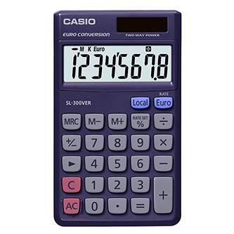 Casio Kalkulačka SL 300 VER, čierna, vrecková, osemmiestna