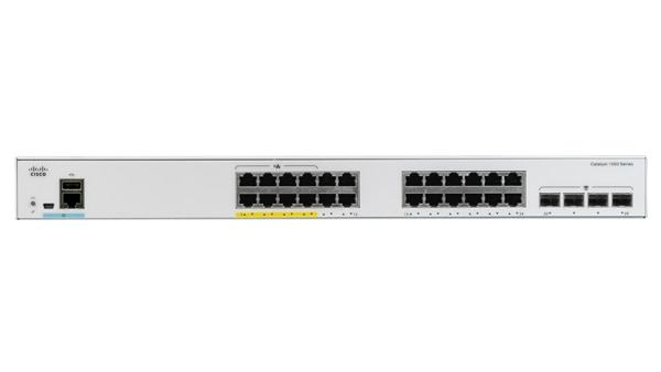 Catalyst C1000-24T-4G-L, 24x 10/100/1000 Ethernet ports, 4x 1G SFP uplinks C1000-24T-4G-L-RF