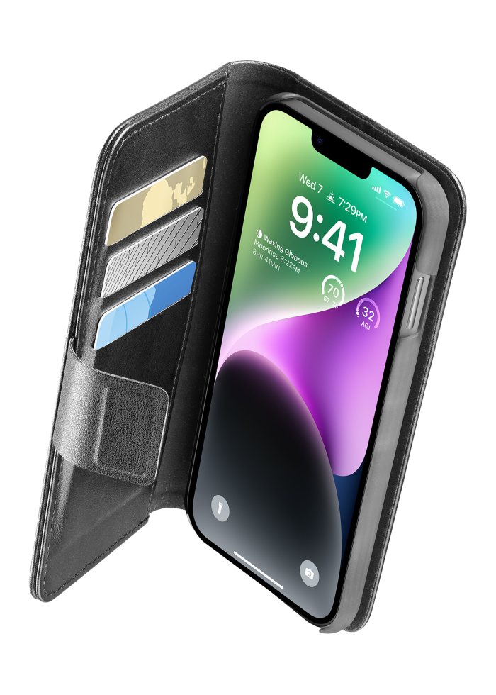 Cellularline Book Agenda 2 púzdro typu kniha pre Apple iPhone 14 Plus, čierne BOOKAG2IPH14MAXK