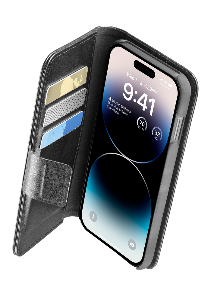 Cellularline Book Agenda 2 púzdro typu kniha pre Apple iPhone 14 Pro Max, čierne BOOKAG2IPH14PRMK