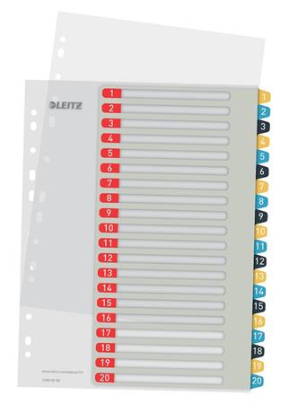 Celoplastové rejstříky Leitz Cosy A4 popisovatelné na počítači 1-20 12490000