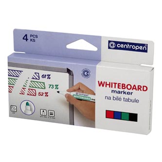 Centropen, sada whiteboard markier 8559, color, 4ks, 2.5mm, alkoholová báza 585590401