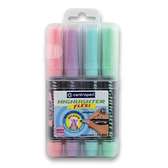 Centropen, sada zvýrazňovačov 8542, color, 4ks, 1-5mm, so super pružným hrotom, cena za 1ks HZVN8542CEFL