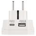 Cestovný univerzálny adaptér pre cudzincov do strednej Európy, 1×USB-C, 1×USB-A 8592920158821