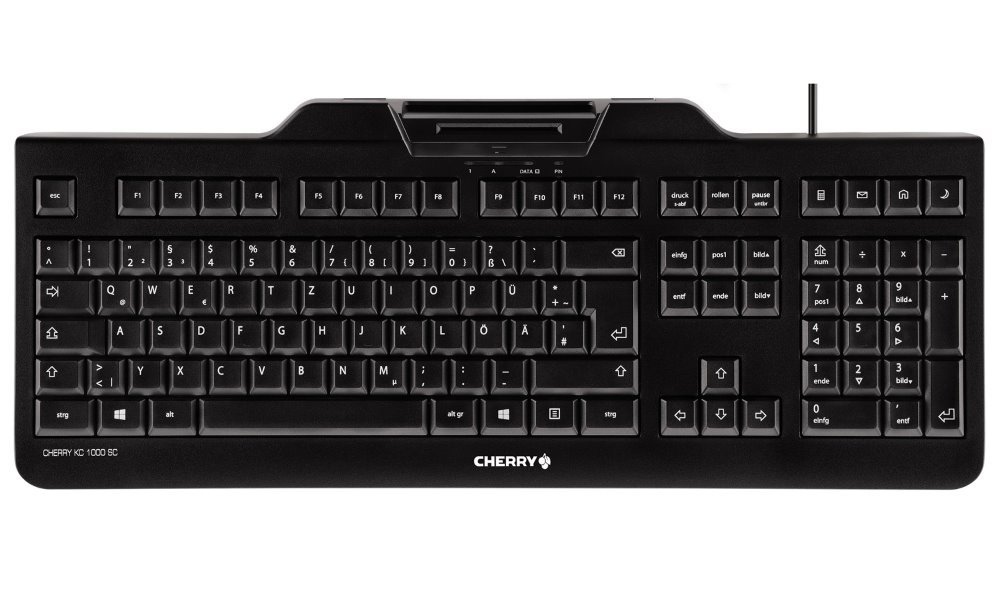CHERRY klávesnice se čtečkou karet KC 1000 SC/ USB/ ISO 7816 podporované karty/ černá/ CZ layout JK-A0100CS-2