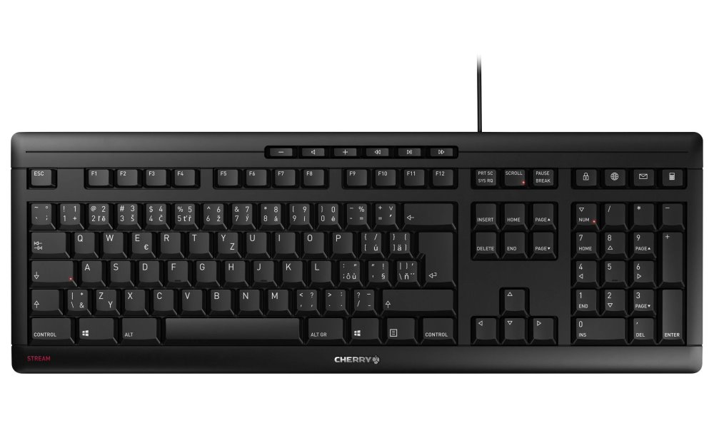 CHERRY klávesnice STREAM / drátová/ USB/ černá/ CZ+SK layout JK-8500CS-2