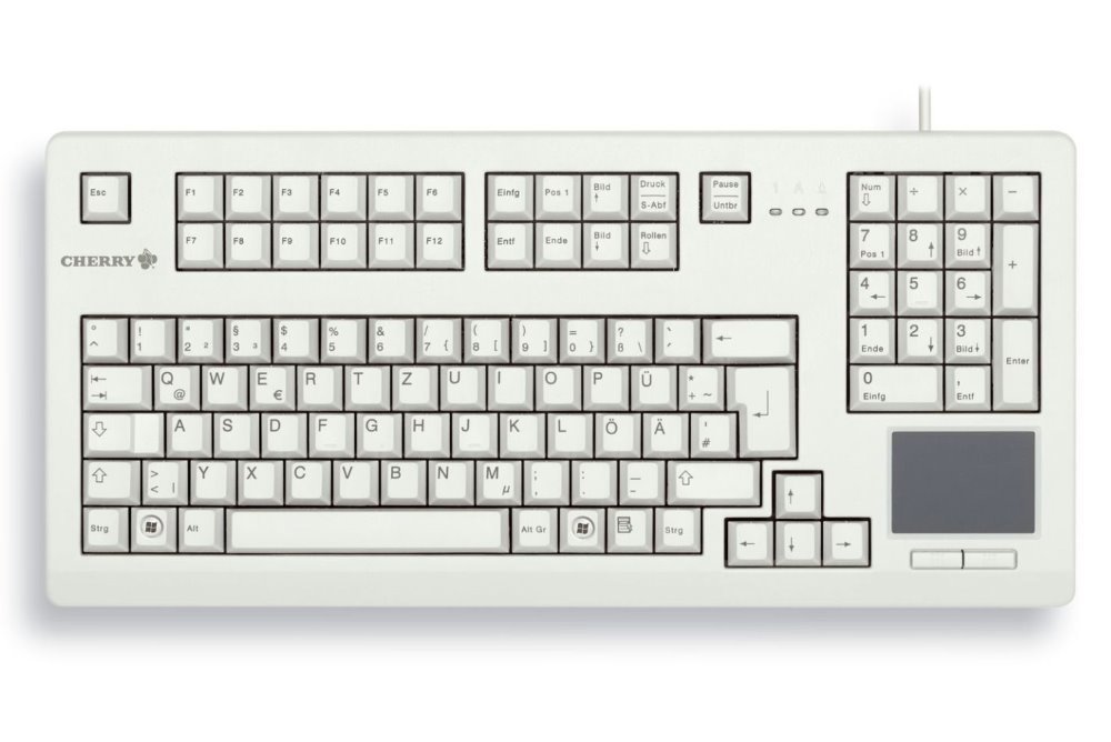 CHERRY TouchBoard G80-11900LUMEU-0 US-English with € grey USB
