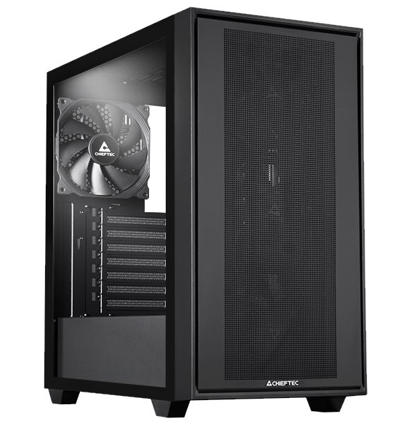 CHIEFTEC Night Hunter / ATX / 4x140mm PWM fan / 2xUSB 3.0 / USB-C / tvrz.sklo / černá GS-03B-BLK-OP