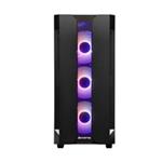 CHIEFTEC skříň Miditower Gaming HUNTER, Black, 4x RGB Rainbow Fan, 2 x USB 3.0, side glass GS-01B-OP