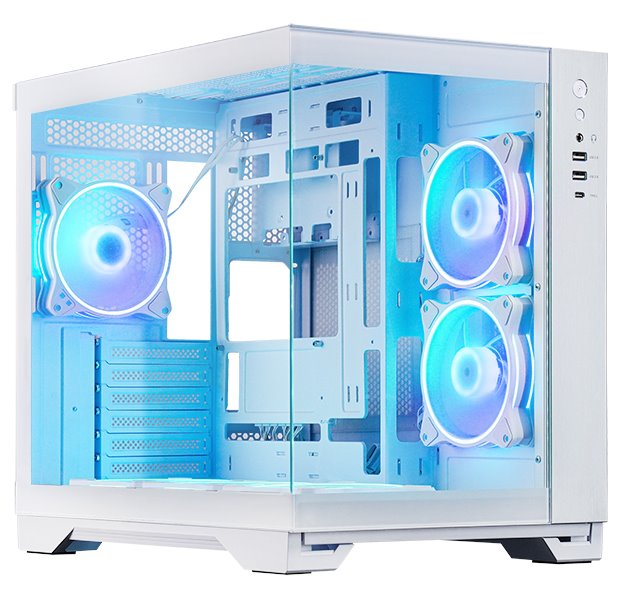 CHIEFTEC Visio / ATX / dvoukomorová / 6x120mm ARGB fan / 2xUSB 3.0 / USB-C / tvrz.sklo / bílá GM-30W-TG-OP