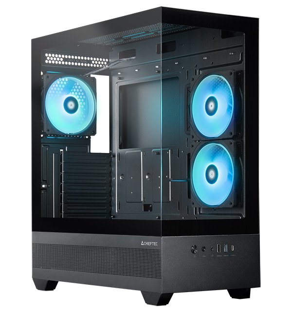 CHIEFTEC Vista / ATX / 3x120mm ARGB fan / USB 2.0 / USB 3.0 / USB-C / prosklená / černá GT-01B-OP