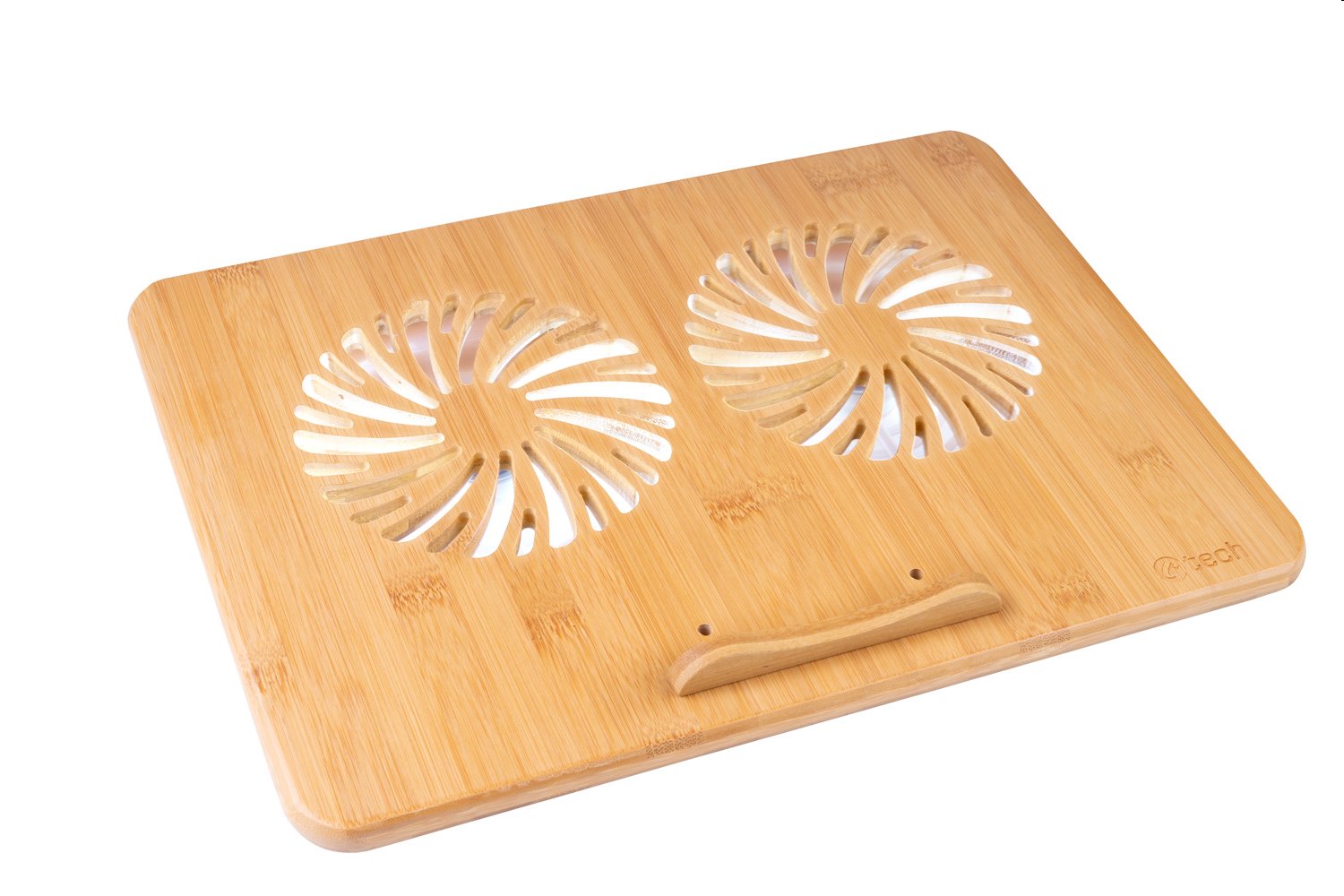 Chladící podložka C-TECH Bamboo, 15,6", 2x 140mm, CLP-Bamboo
