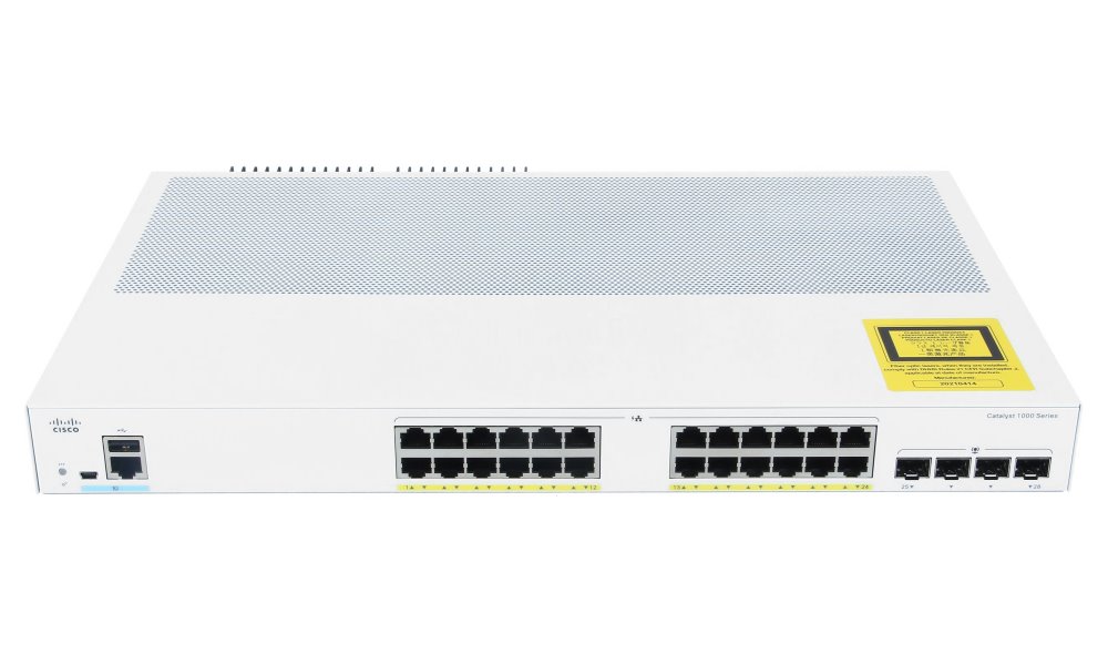 Cisco Catalyst 1000 - 24x 100/1000 LAN, 4x 100/1000 SFP, PoE (budget 195W) C1000-24P-4G-L
