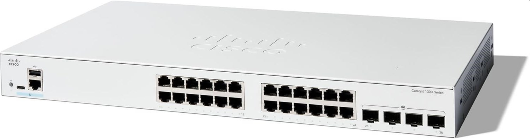 Cisco Catalyst switch C1300-24T-4X (24xGbE,4xSFP+,fanless) - REFRESH C1300-24T-4X-RF
