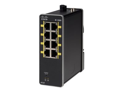 Cisco Industrial Ethernet 1000 Series - Přepínač - řízený - 2 x 10/100 (uplink) + 6 x 10/100 (downl IE-1000-6T2T-LM