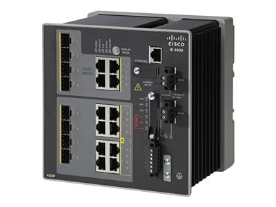 Cisco Industrial Ethernet 4000 Series - Přepínač - řízený - 4 x Gigabit SFP + 8 x 10/100/1000 (PoE+ IE-4000-4GS8GP4G-E