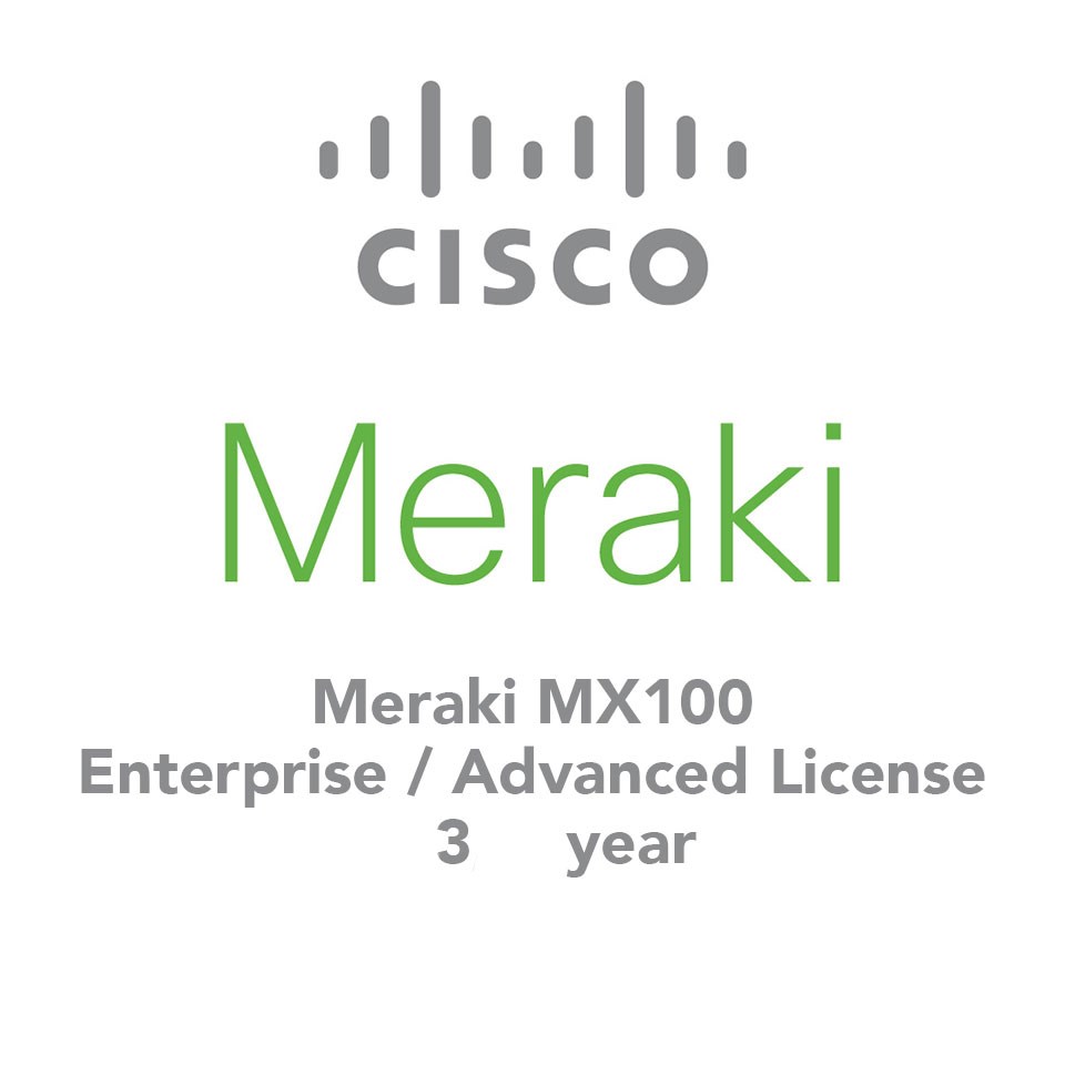Cisco Meraki MX100 Advanced Security License - Licence na předplatné (3 roky) - pro P/N: MX100-HW LIC-MX100-SEC-3YR
