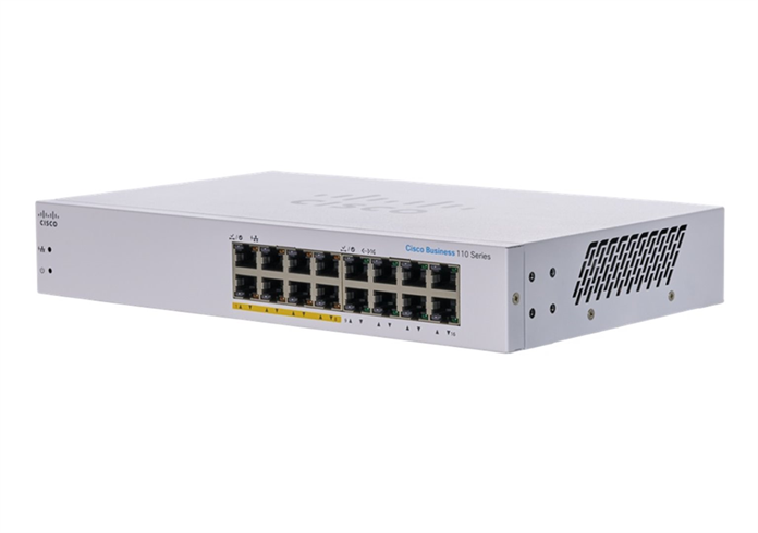 Cisco switch CBS110-16PP (16xGbE, 8xPoE+, 64W, fanless) CBS110-16PP-EU