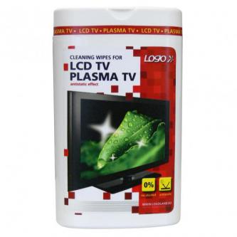 Čist. trhacie obrúsky, na LCD TV, plazma TV, domáce kino, dóza, 50ks, LOGO 25151