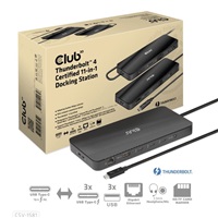 Club3D Dokovací stanice Thunderbolt 4 11v1, 3xUSB-C, 3xUSB-A, PD CSV-1581