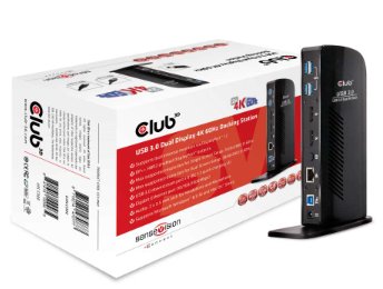 Club3D Dokovací stanice USB 3.0 Dual Display 4K60Hz (6x USB 3.0/2x DP/Ethernet/USB-B/2x audio) CSV-1460