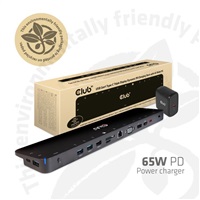 Club3D dokovací stanice USB-C s napájecím adaptérem Triple Dynamic PD, 65 W CSV-1564W65