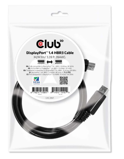Club3D Kabel DisplayPort 1.4 HBR3 (M/M), 1m CAC-2067