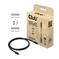 Club3D Kabel Thunderbolt 5, 80/120Gbps, Certifikovaný kabel, 1x 4K540Hz, 2x8K240Hz, PD 240W, 1m CAC-2501