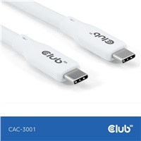 Club3D Kabel USB-C 4.0, 20Gbps, 4K60Hz, PD 240W, 2m, bílá CAC-3001