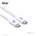 Club3D Kabel USB4 Typ-C, 80Gbps, Certifikovaný kabel, 4K540Hz, 8K240Hz, 16K60Hz, PD 240W, 1.2m, bílá CAC-1572