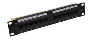 CNS 10" patch panel 12port Cat6, UTP, blok UNI-110, černy ECTP12T-KAA-C6C/BK