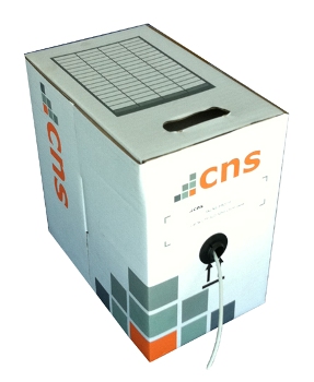 CNS kabel FTP, Cat5E, drát, PVC, box 100m - šedá CNS-SLDF5EP-100-GR